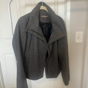 Womens Grey Wool Bomber Jacket
